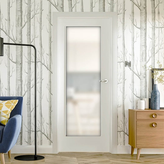 Custom Made 1L White Fire Door Obscure