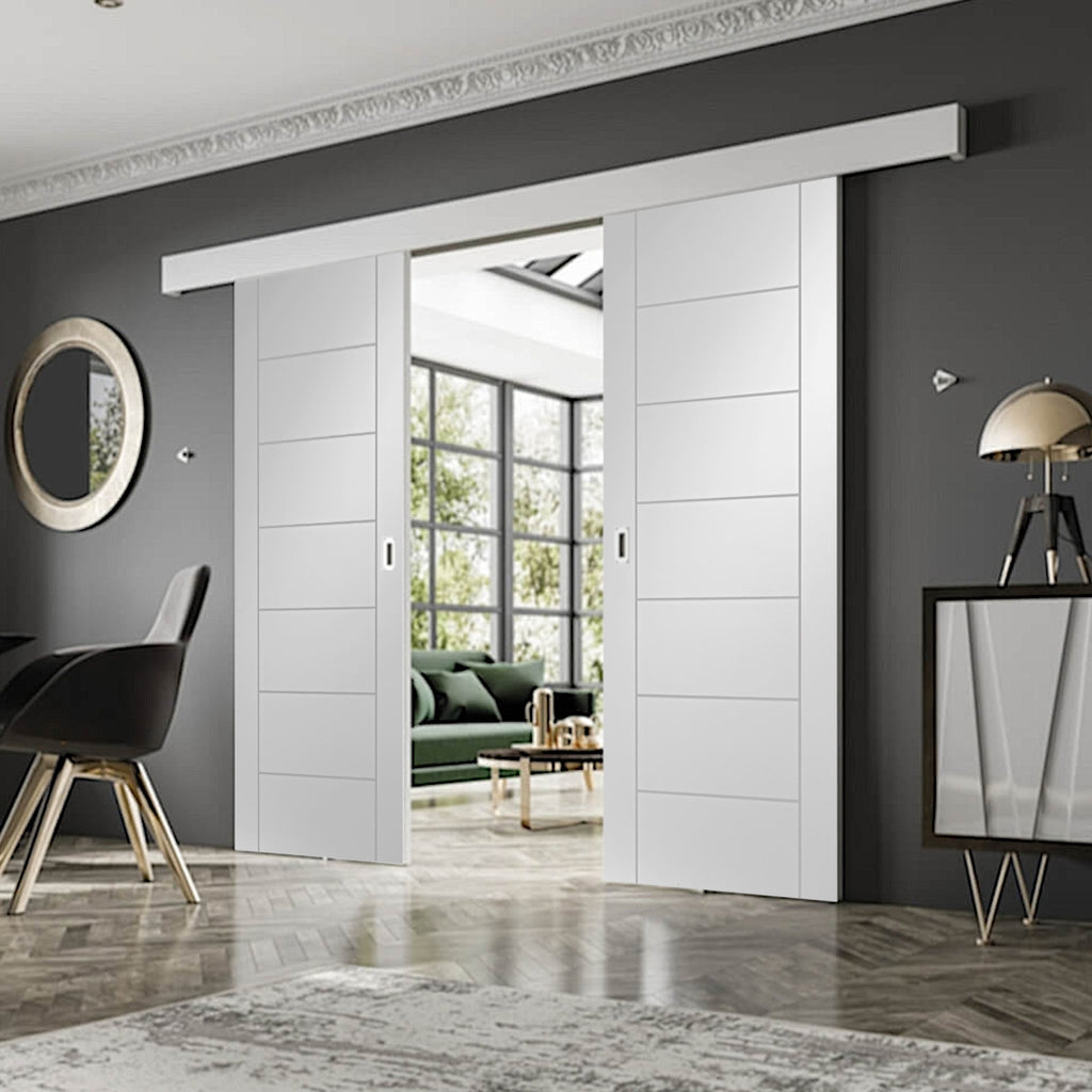 Palermo White Double Sliding Door System