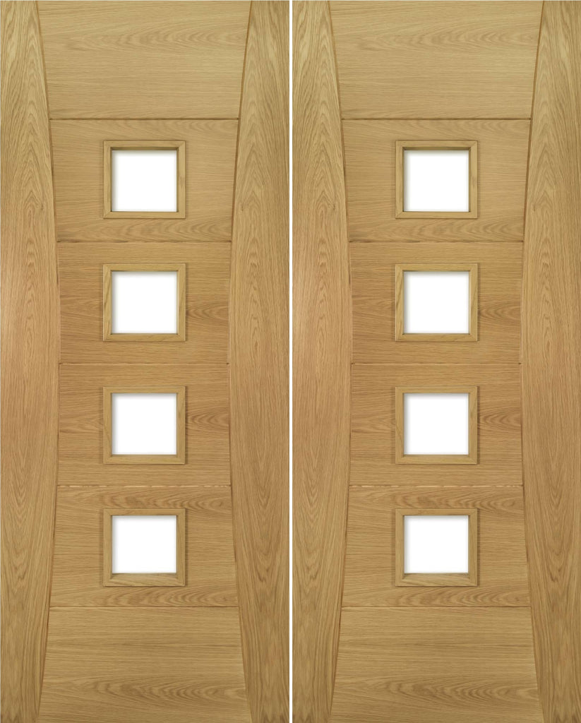 Pamplona Oak Glazed Door Pair