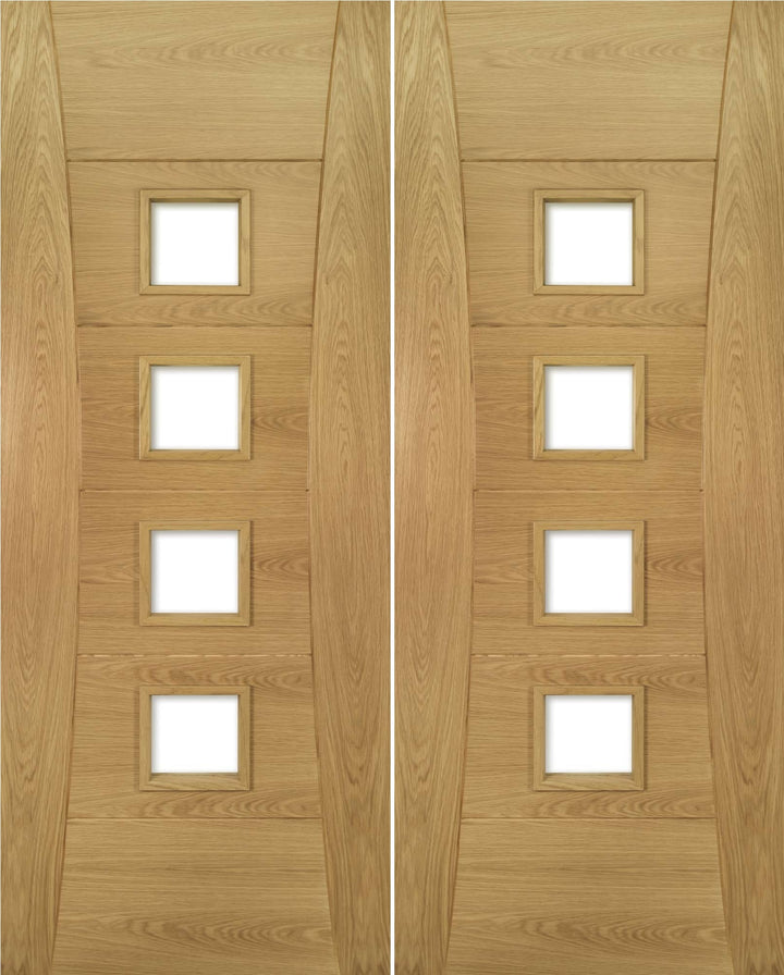 Pamplona Oak Glazed Door Pair