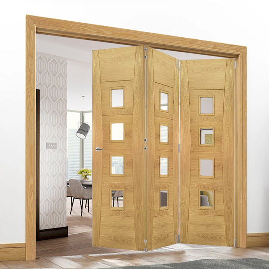 Pamplona Oak Clear Glazed Room Divider Fully Finished