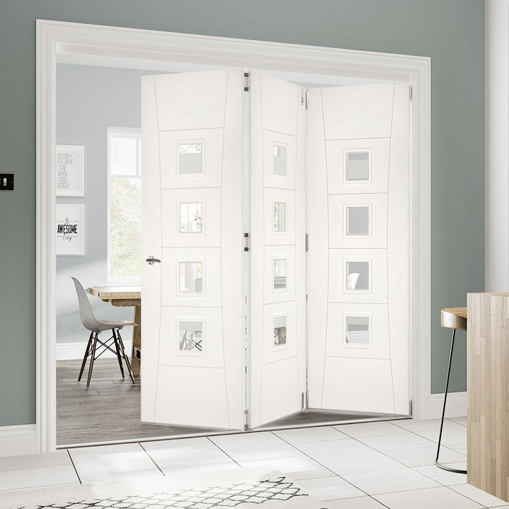 Pamplona White Clear Glazed Room Divider 