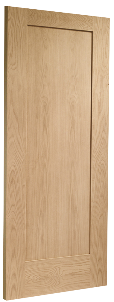 Oak Pattern 10 Single Solid Door Room Divider with Demi Panel 