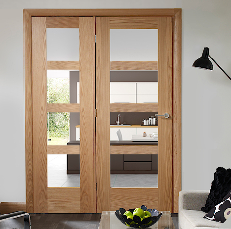 Oak Shaker 4 Light Single Door Room Divider with Matching Side Panel