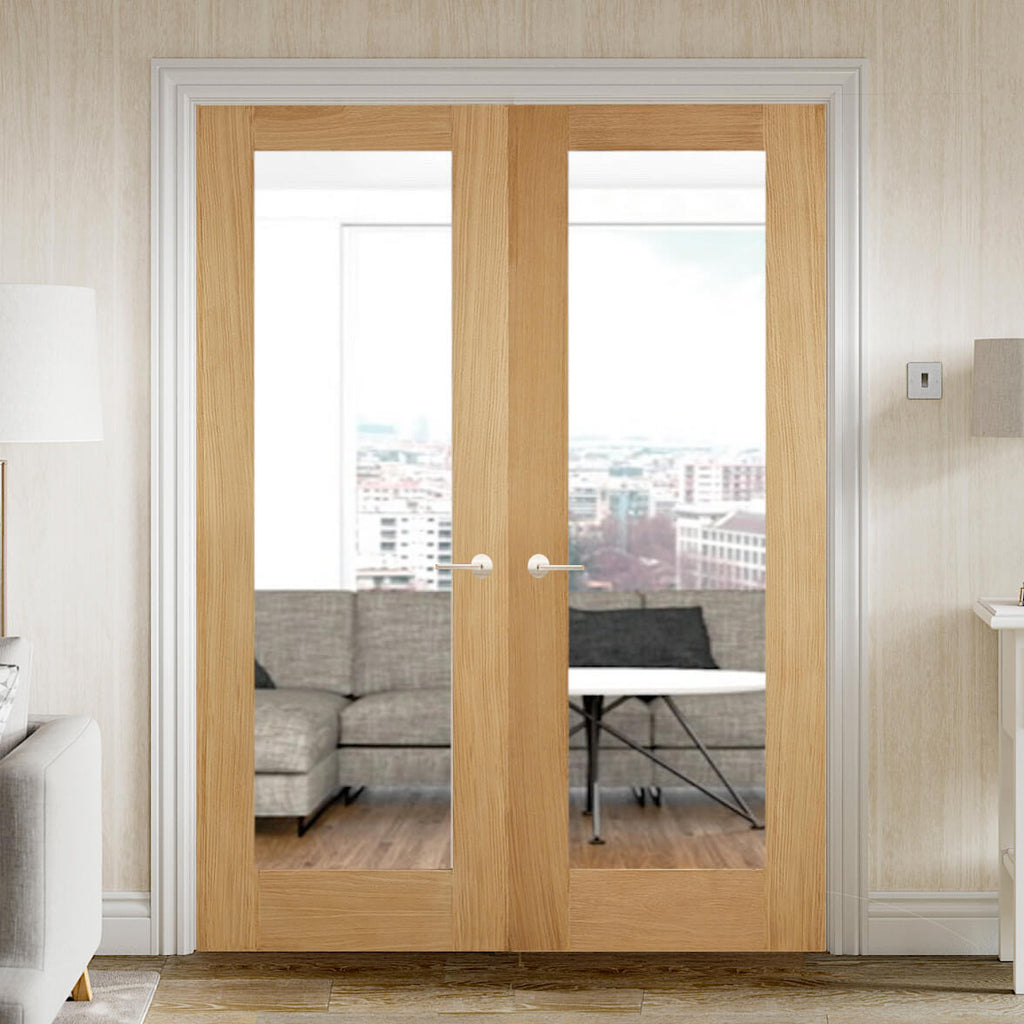 Pattern 20 French Doors with Clear Glass 