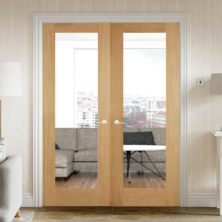 Pattern 20 French Doors with Clear Glass 