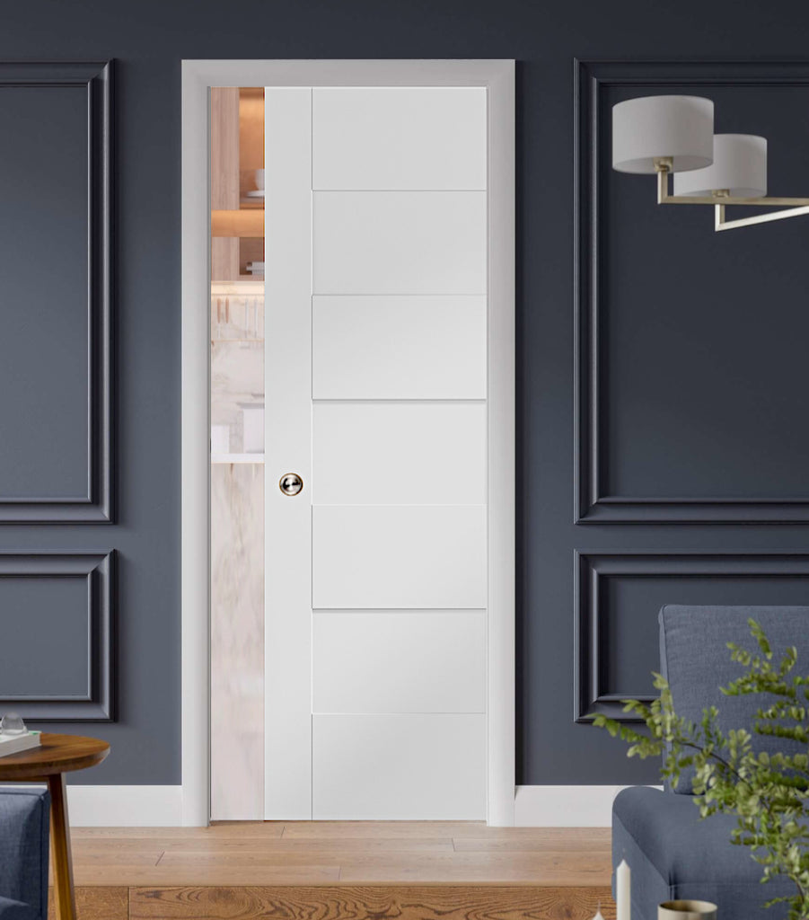 Perugia White Fire Rated Pocket Door Set