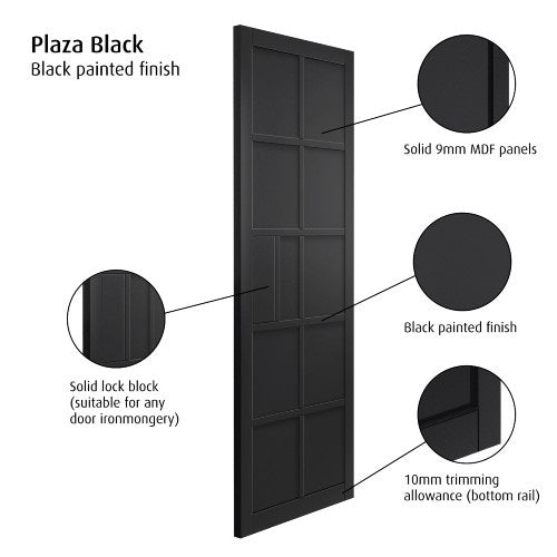 Urban Plaza Black Internal Door 