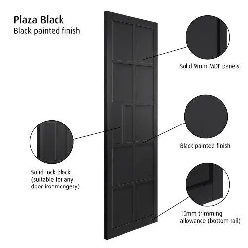 Plaza Black Industrial Style Door Pair