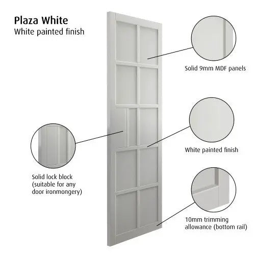 Plaza White Industrial Style Door Pair