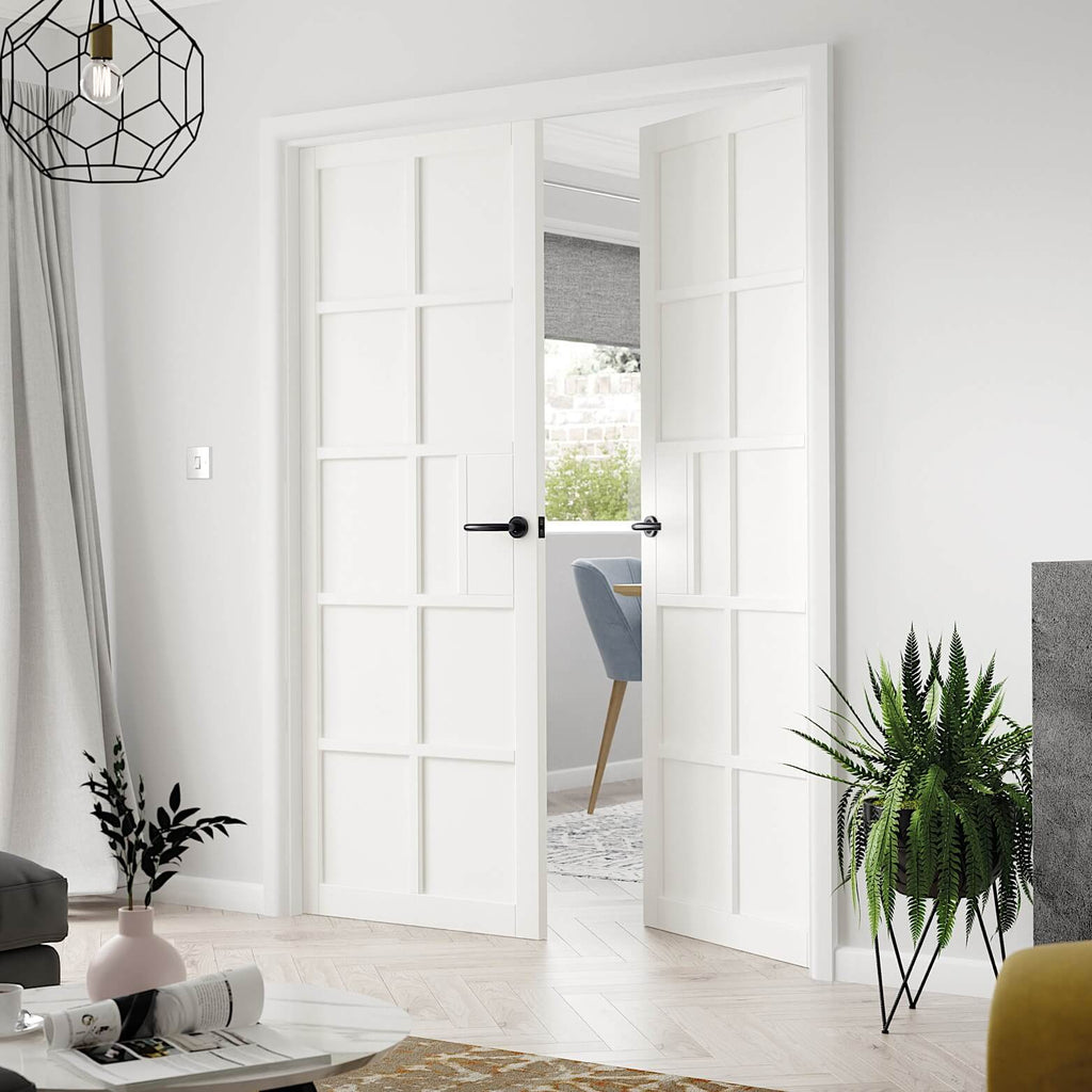 Plaza White Industrial Style Door Pair