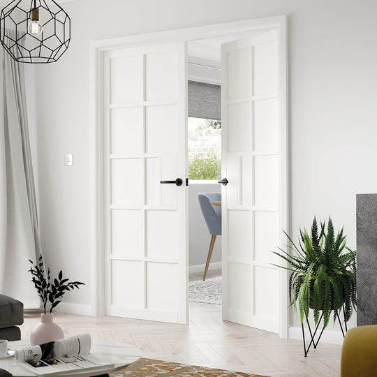 Plaza White Industrial Style Door Pair