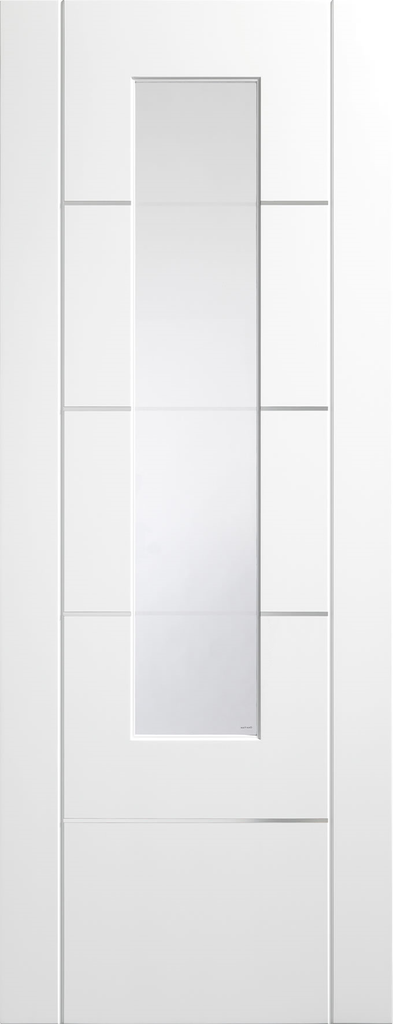 Portici White Glazed Door with Aluminium Inlays