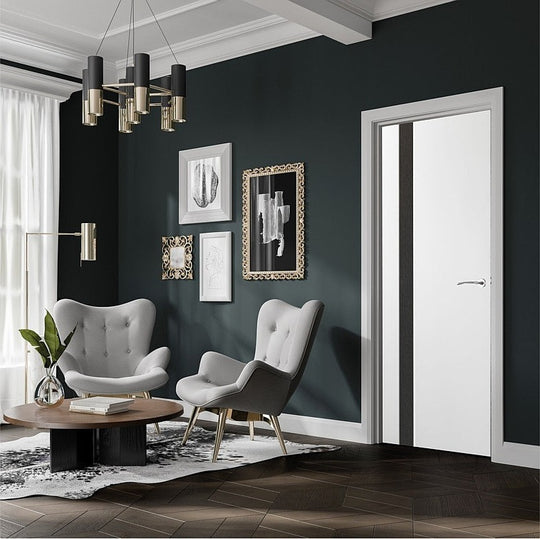 Praiano White Internal Door with Dark Grey Insert