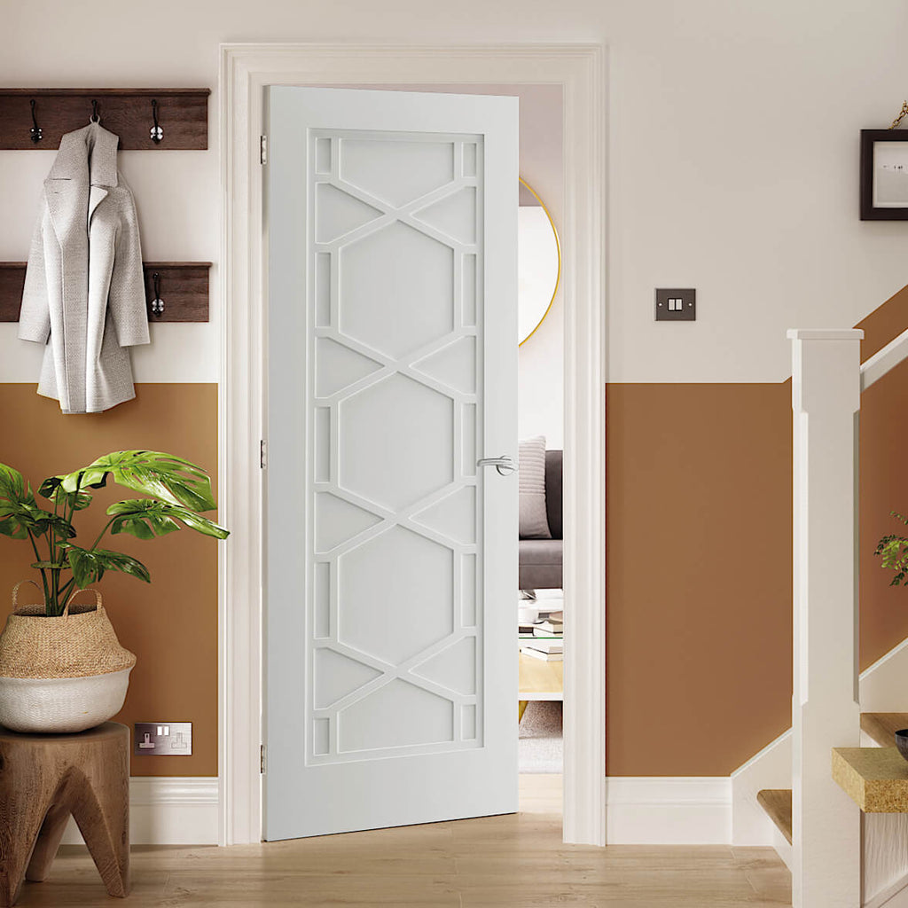 White Quartz Art Deco Internal Door