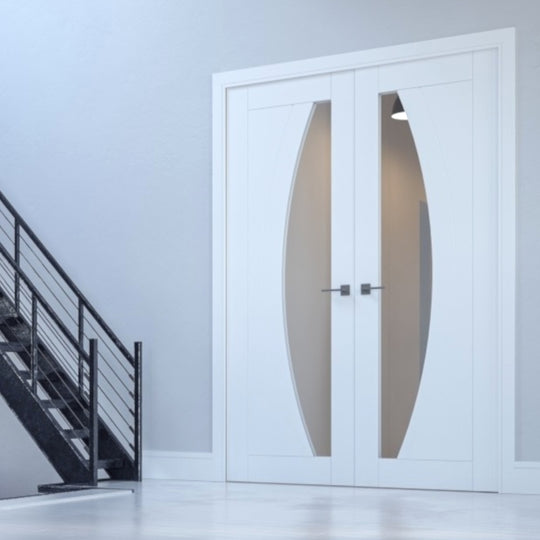 Ravello Clear Glazed White Door Pair