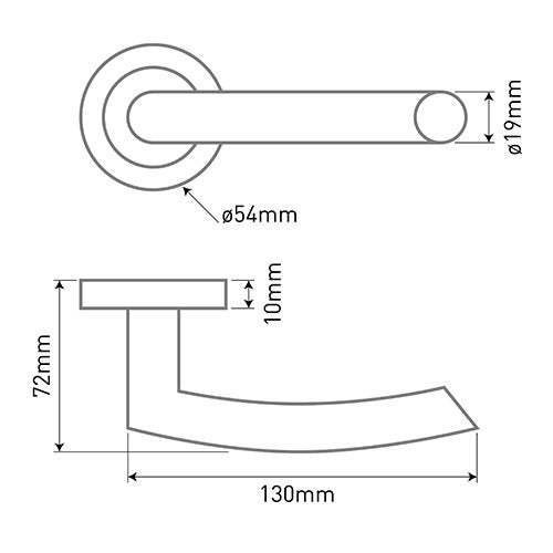 Varese Polished Nickel Knurled Lever on Rose