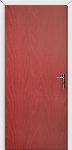 Red Modern Flush External Fire Door Set