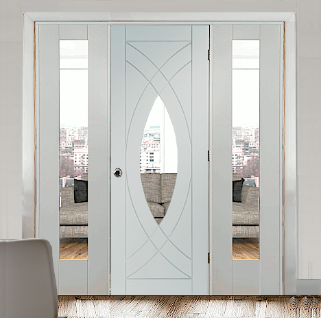 White Treviso Room Divider with Demi Panels