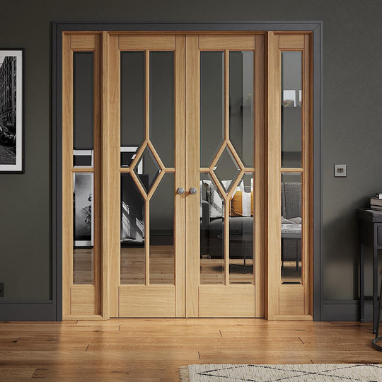 Reims W6 Oak Internal Room Divider with Side Panels