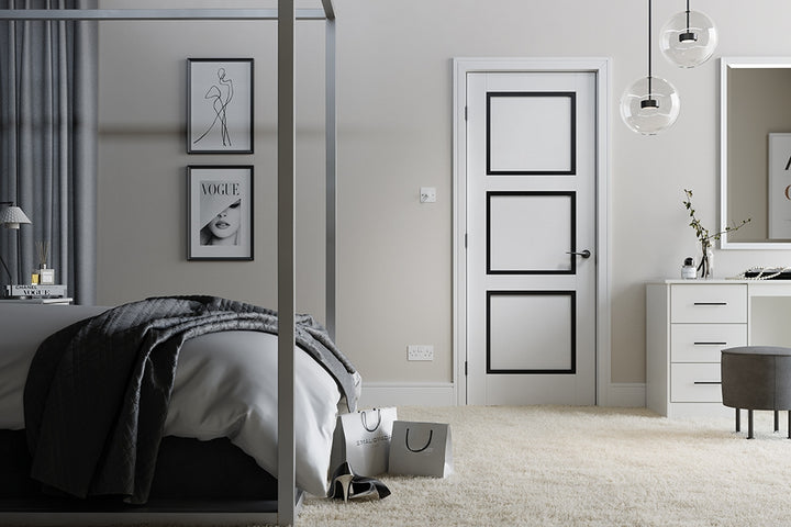 Luxemburg White and Black Fire Door