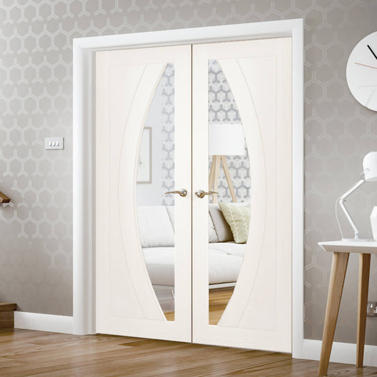 Salerno White Glazed French Doors
