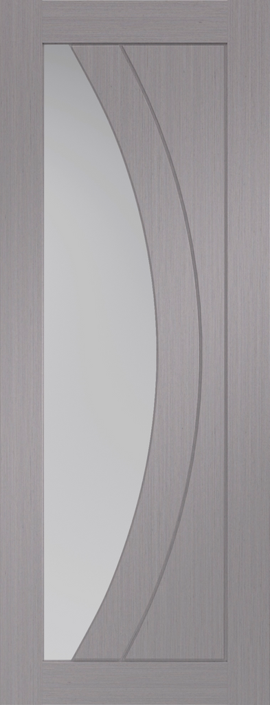 Salerno Light Grey Internal Door with Clear Glass 