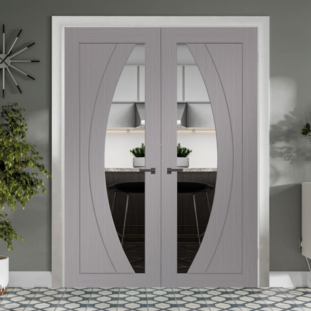 Salerno Glazed Grey French Doors 