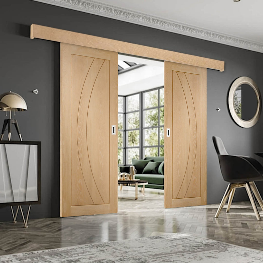 Salerno Oak Double Sliding Door System