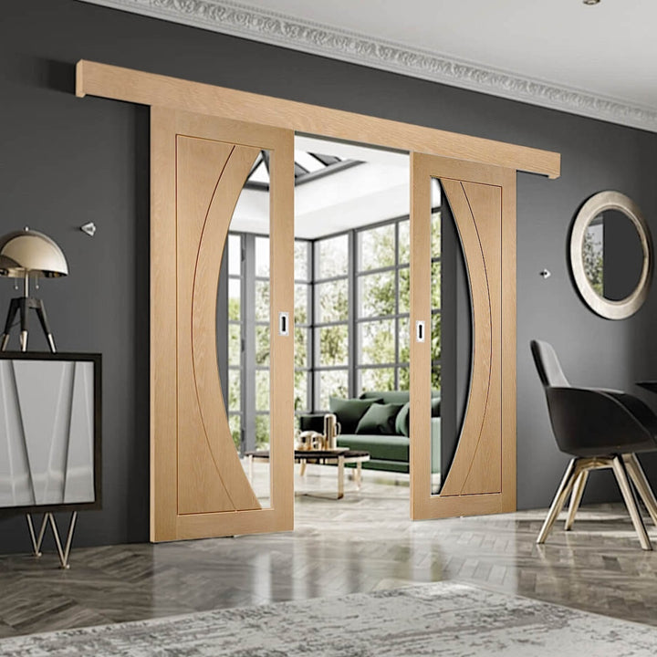 Salerno Oak Double Sliding Door System
