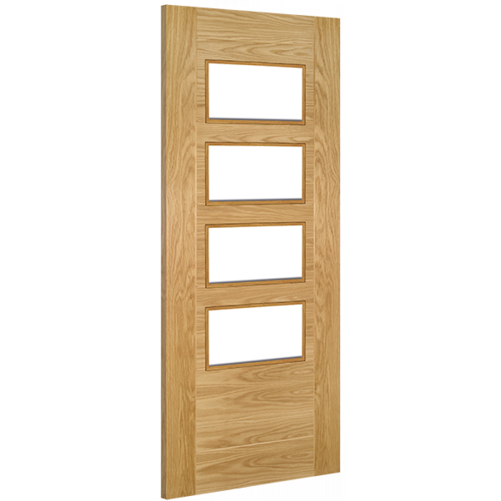 Seville Oak 4L Clear Glazed Room Divider Fully Finished