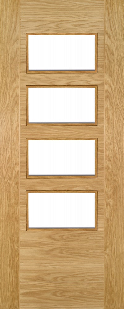 Seville Oak 4L Clear Glazed Room Divider Fully Finished