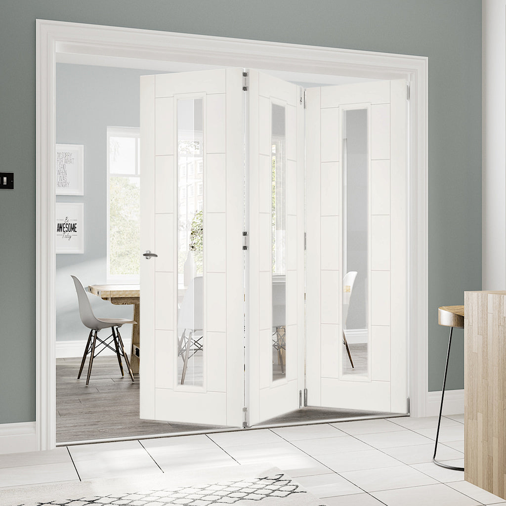 Seville White Clear Glazed Room Divider
