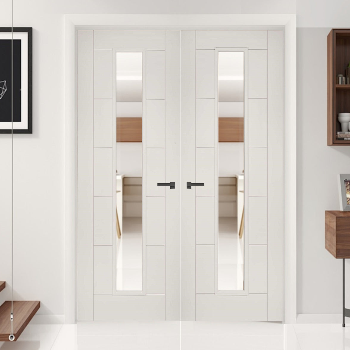 Seville White Clear Glazed Door Pair Seville White Primed Doors seville-white-clear-glazed-door-pair-seville-white-primed-doors