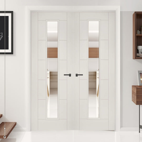 Seville White Glazed Door Pair