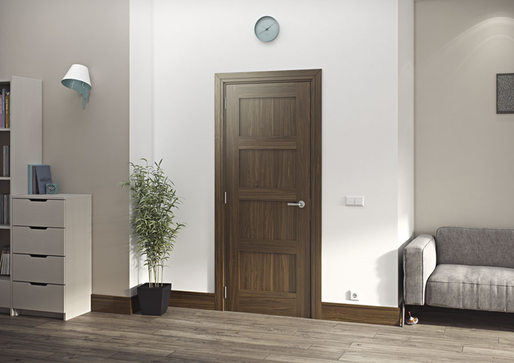 Walnut Shaker Internal Door Fully Finished