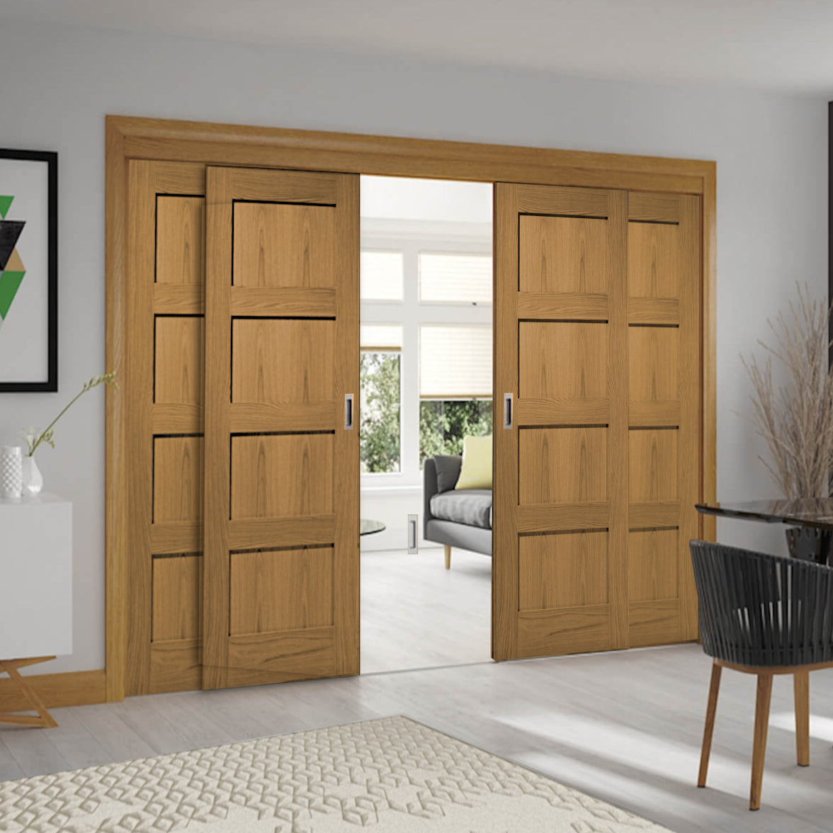 Buy Sliding French Doors with Shaker Oak Doors Emerald Doors