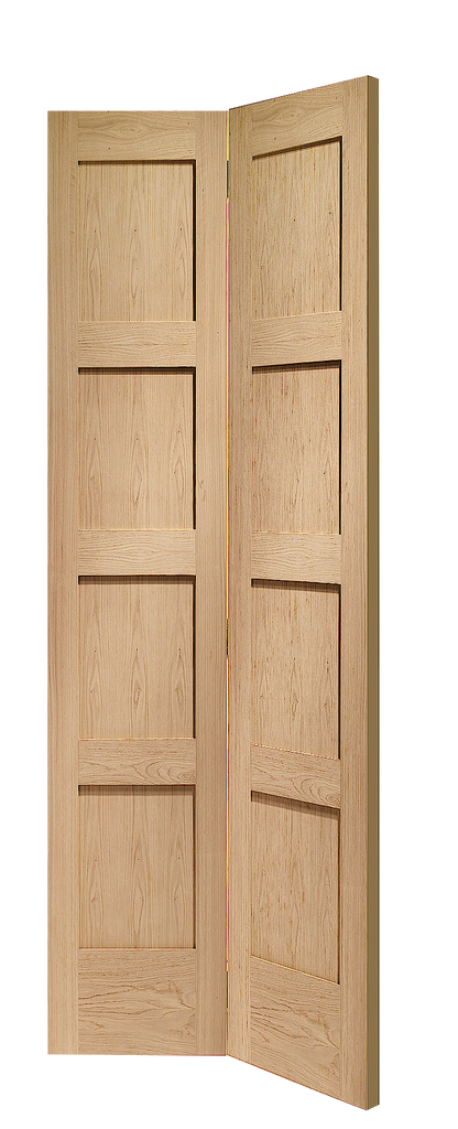 Shaker Bi-Fold Unfinished Oak Image