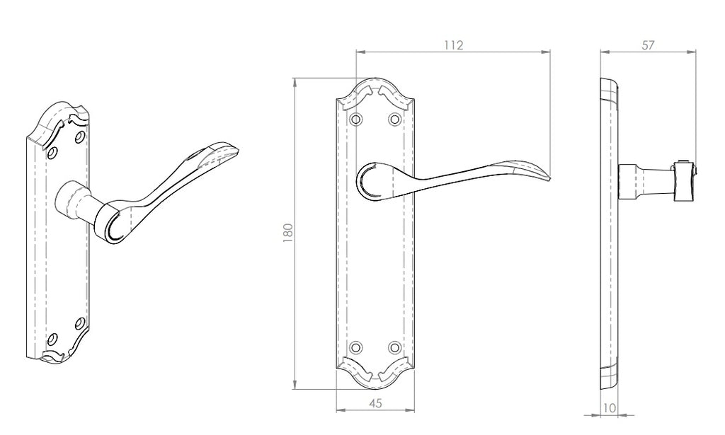 Seville Lever On Short Backplate 