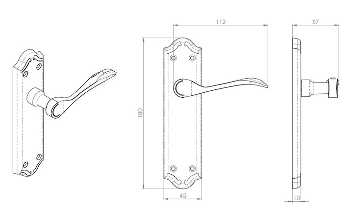 Seville Lever On Short Backplate 