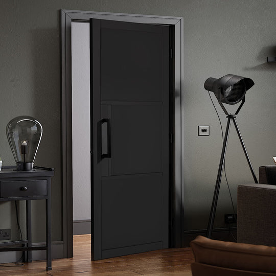 Black Tribeca 3 Panel Internal Door