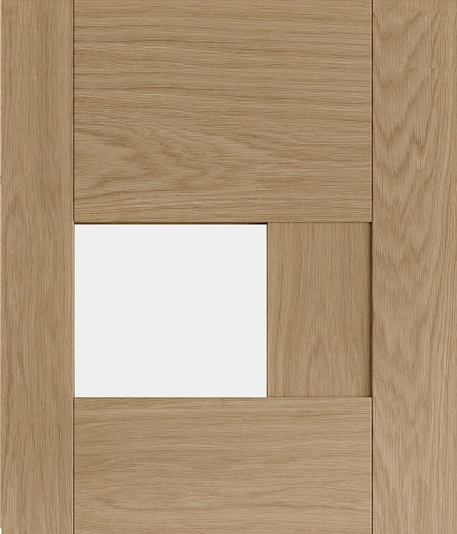 Perugia Oak Internal Door with Clear Glass Small