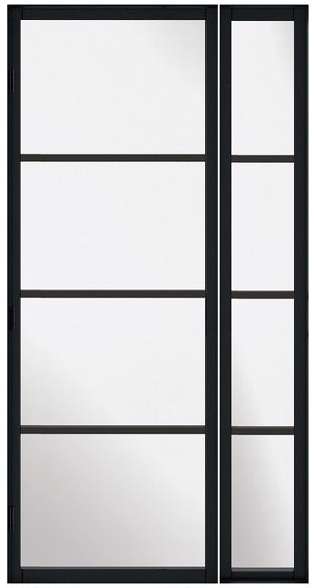 Black Soho 4L Industrial Style Offset French Doors