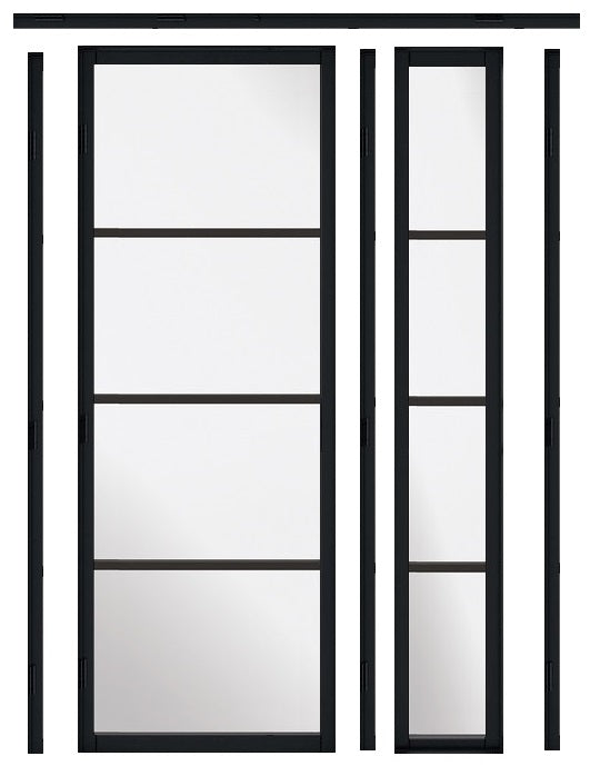 Black Soho 4P Door with Fixed Demi Panel 