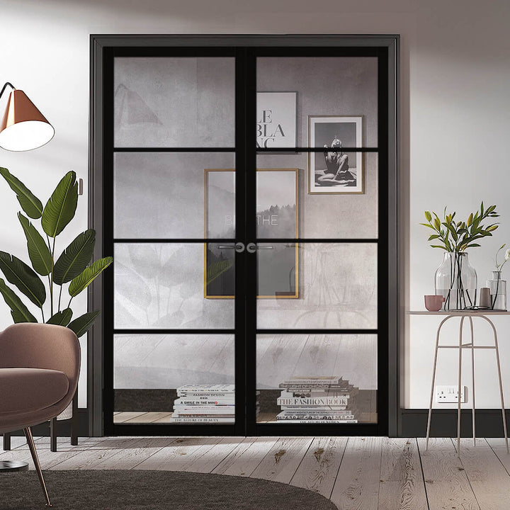 Black Soho 4L Industrial Style Door Pair 
