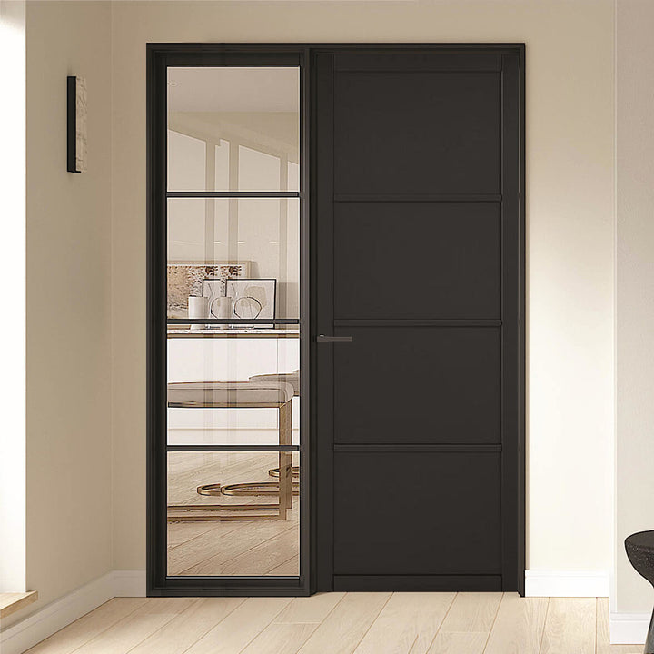 Black Soho 4P Door with Fixed Side Panel