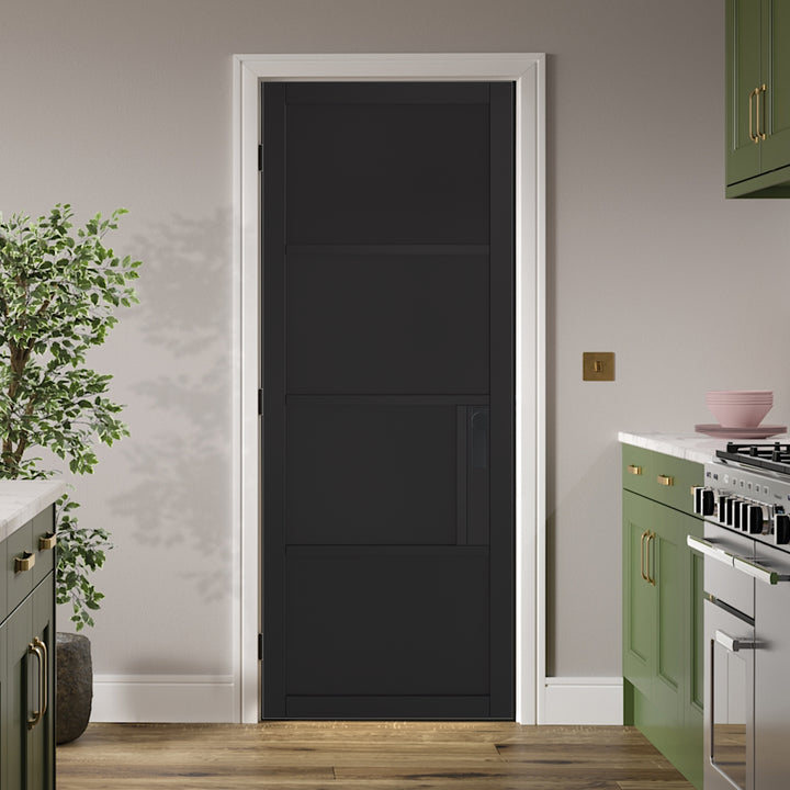 Black Chelsea 4 Panel Internal Door 