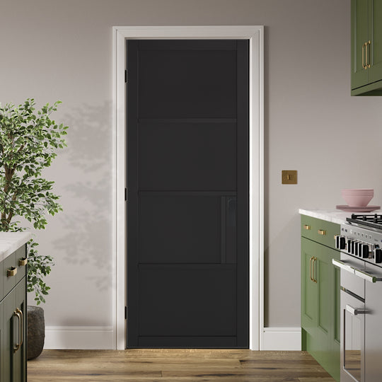 Black Chelsea 4 Panel Internal Door