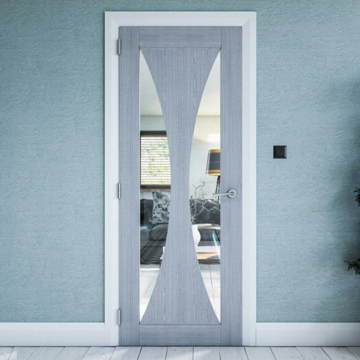 Sorrento Clear Glazed Grey Interior Door 