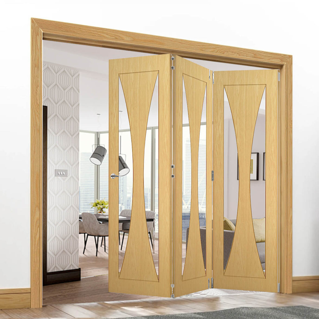 Sorrento Oak Clear Glazed Room Divider